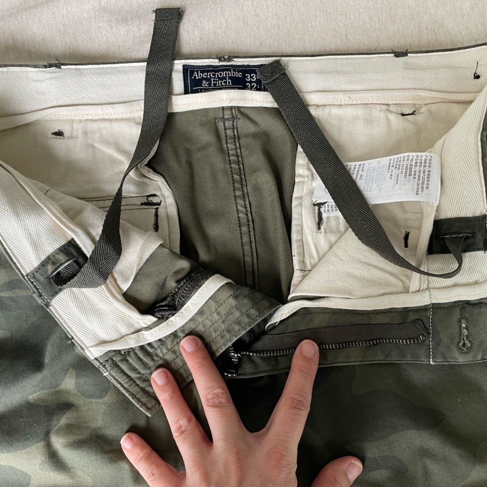 Abercrombie Men’s Landon Skinny Stretch Army Fatigue Zipper Cargo Pants 33W 32L - Picture 5 of 6